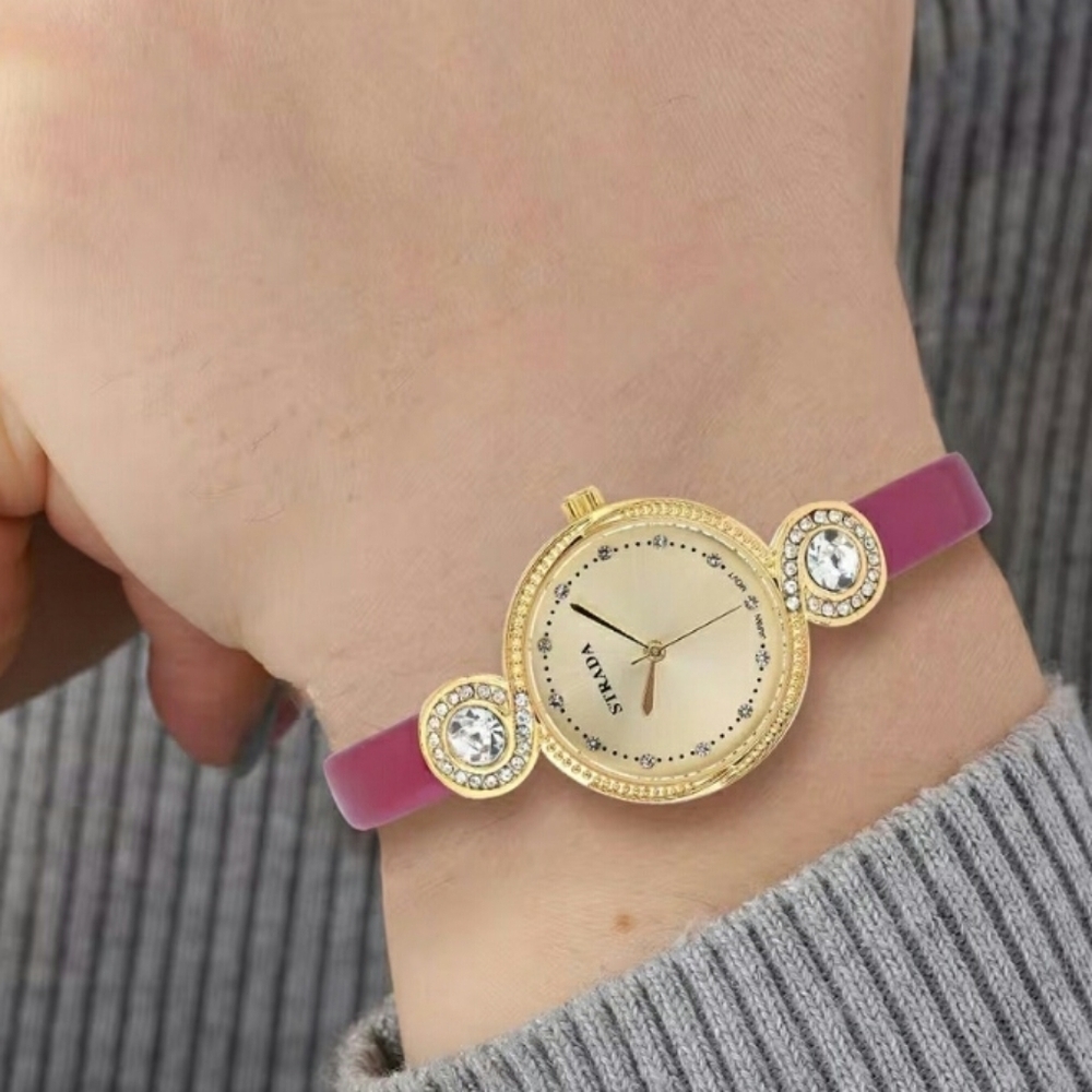 Strada Austrian Crystal Japanese Movement Infinity Watch in Goldtone - Picture 4 of 5
